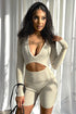 Cut Him Off Cutout Long Sleeve Romper Rompers + Jumpsuits EDGE Small Oatmeal